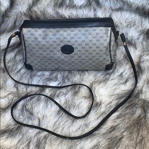 Vintage Gucci in Gray w/ Navy Leather Trim